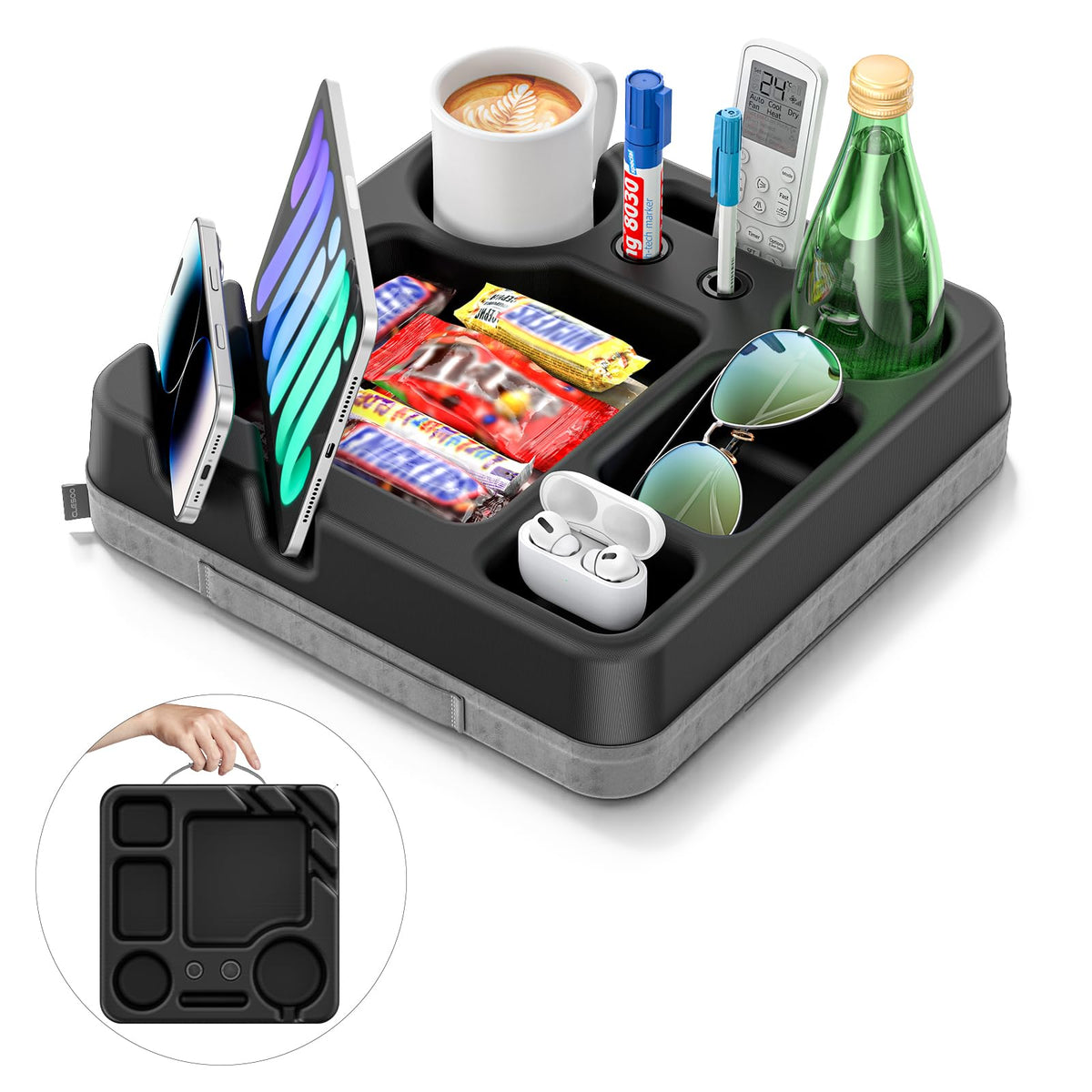 CLESOO couch caddy makes cozy movie nights smoother and more comfortable.