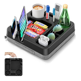 CLESOO couch cup holder pillow keeps drinks secure while you relax on the sofa.