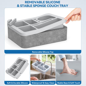 CLESOO couch cup holder tray durable, easy-clean materials for long-lasting use.