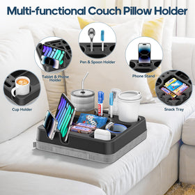 CLESOO couch table with tablet slot keeps devices close during streaming.