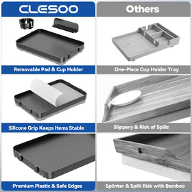 CLESOO lap tray cup holder keeps drinks secure while lounging