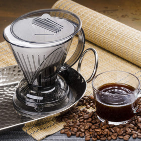 Clever Dripper setup step demonstrating simple pour-over method.