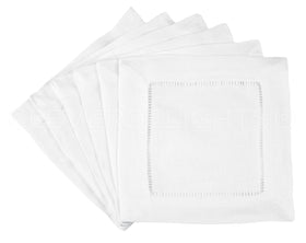 CleverDelights 6-inch hemstitch napkin close-up showing ladder stitch for upscale dining