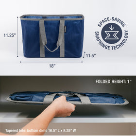 CleverMade EcoBasket folds flat to one inch for easy trunk storage.