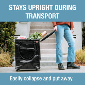 CleverMade Hauler water-resistant fabric protects contents from rain.