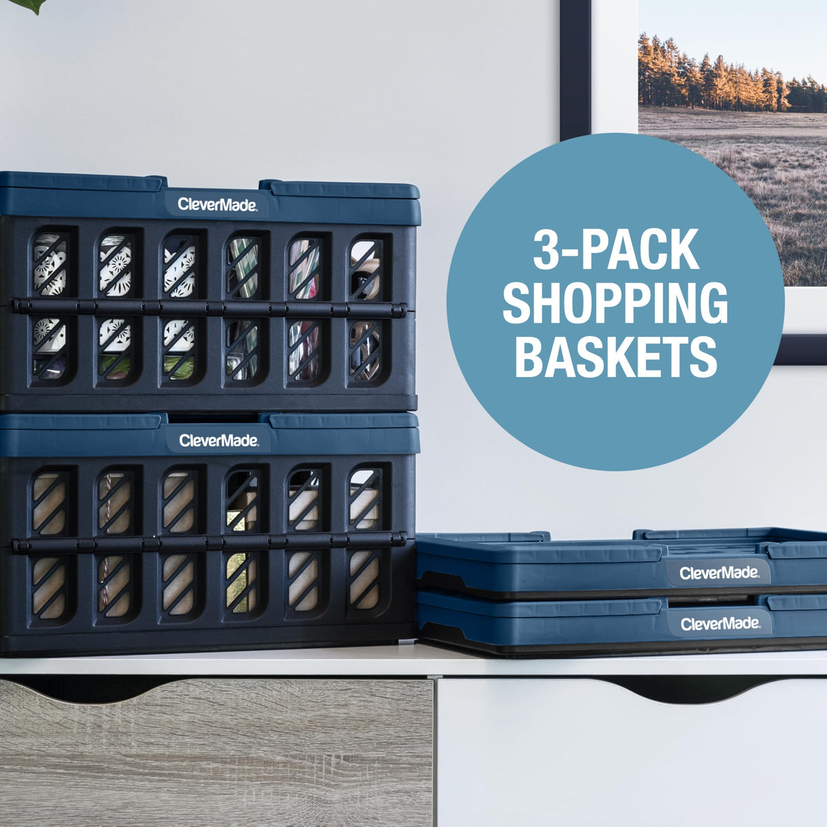 CleverMade basket made from recycled polypropylene, eco-smart storage.