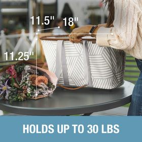 CleverMade Snapbasket LUXE double-stitched handles ensuring comfortable carrying