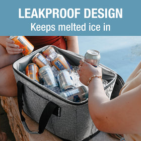 CleverMade Tahoe collapsible cooler folded flat for easy storage.