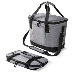 CleverMade Tahoe collapsible cooler folded for compact storage and portability.