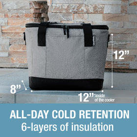CleverMade Tahoe sturdy frame keeps cooler upright during travel.
