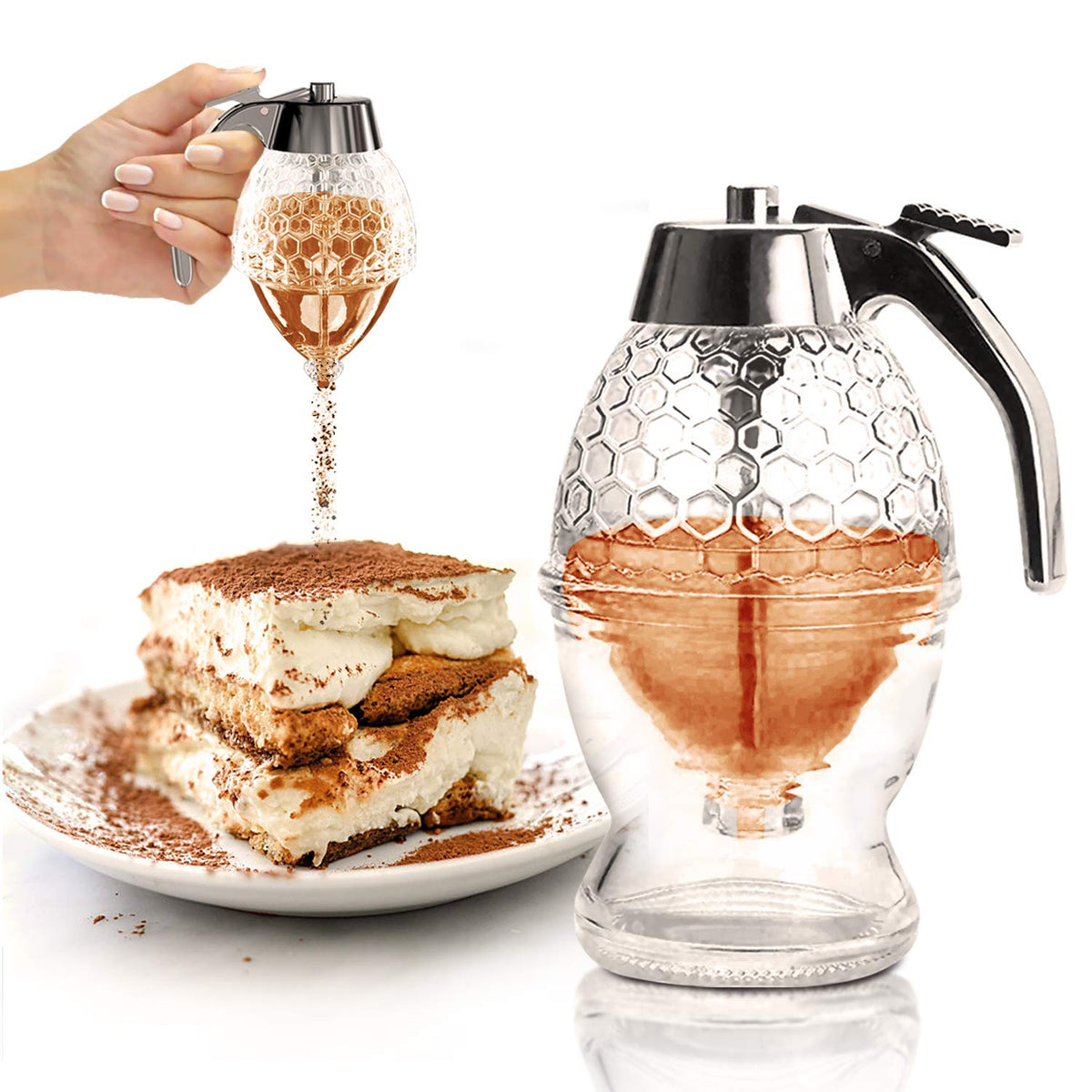 CLEVLI honey pot with stand ready for family breakfasts.