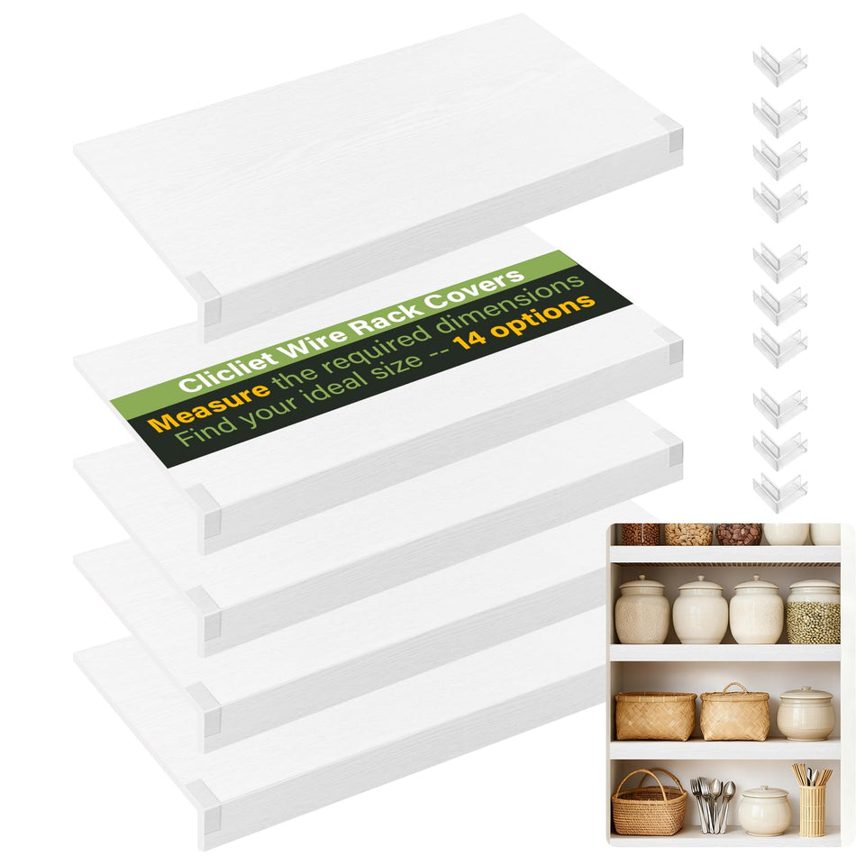 clicliet wire shelf covers 30x16 installed to tidy pantry and protect surfaces