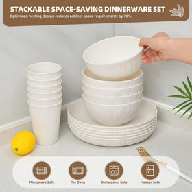 Beige minimalist table setting with CLIFF'S KITCHEN dinnerware