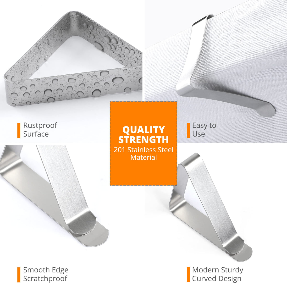 Clipra rust-proof table clip with sturdy grip.