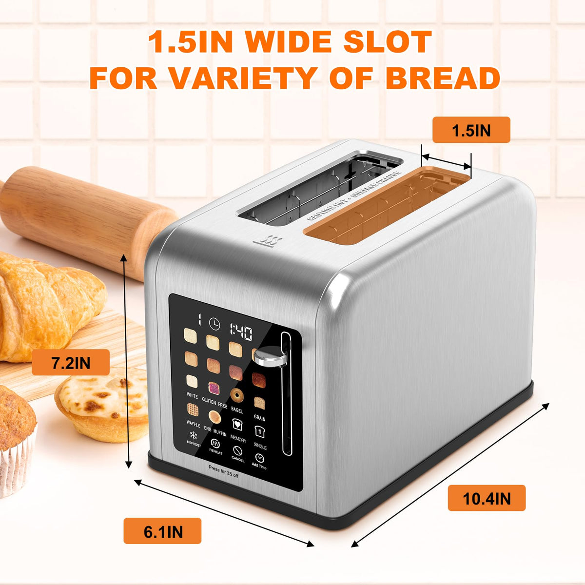 Clixane removable crumb tray enables quick, mess-free cleanup