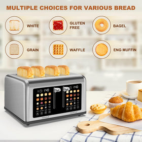 Clixane 4-Slice Toaster eight shade settings for fine-tuned browning