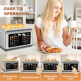 Clixane 4-Slice Toaster bagel setting in action for perfect halves