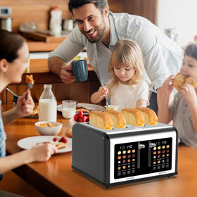 Clixane 4-slice toaster defrost and reheat features for frozen slices.
