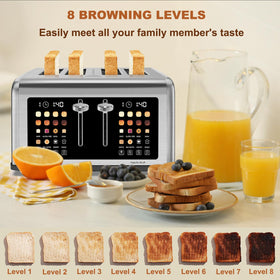 Clixane 4-Slice Toaster digital timer display helps schedule precise toasting