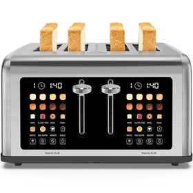 Clixane 4-Slice Toaster front view with touch screen for easy browning control