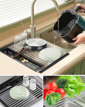 CLNGAI stainless steel tubes with BPA-free ends prevent sliding on the sink.