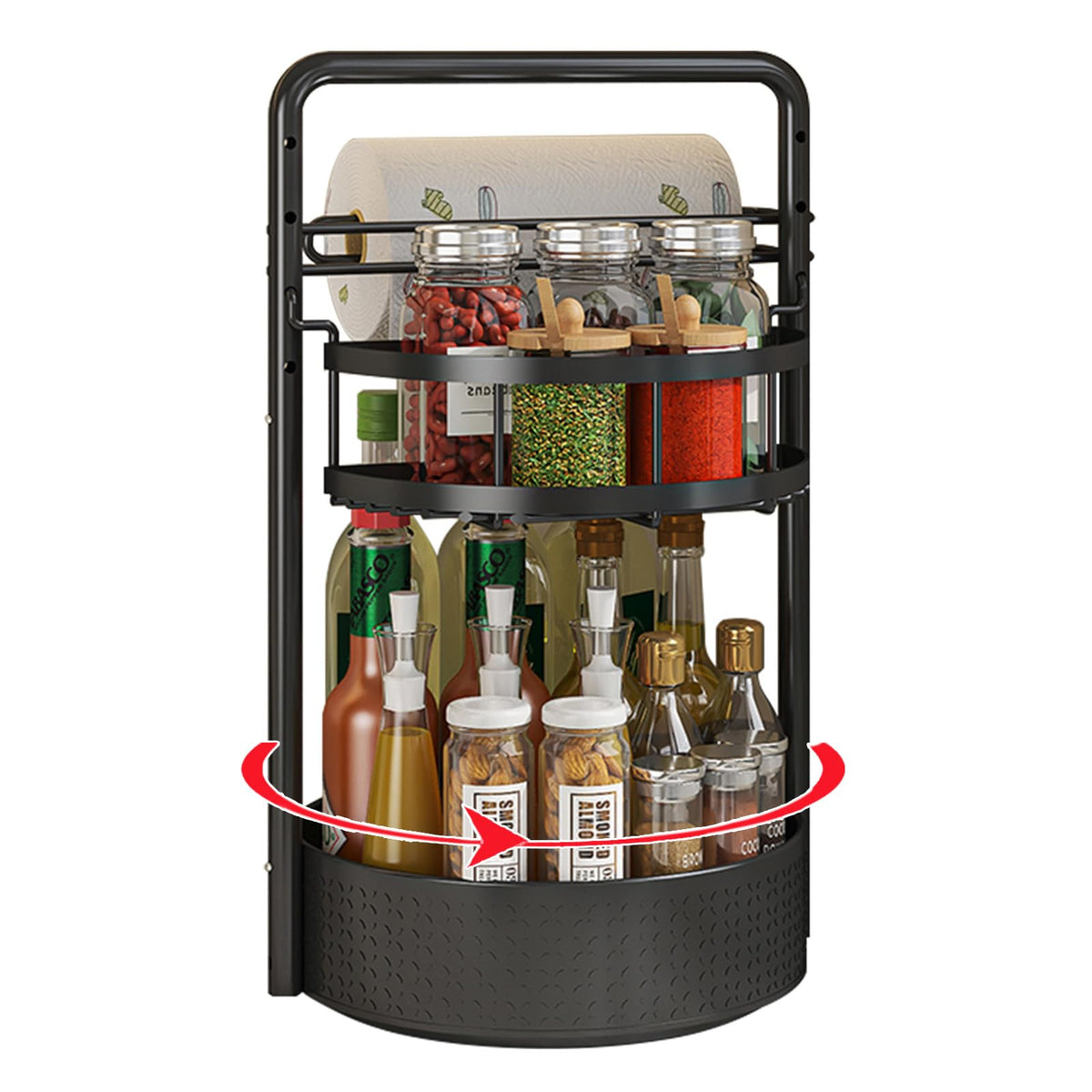 CLOKTA Rotating Spice Rack with 360° turntable for easy spice access.