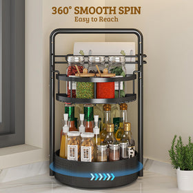 CLOKTA Rotating Spice Rack has a non-slip base for stability.