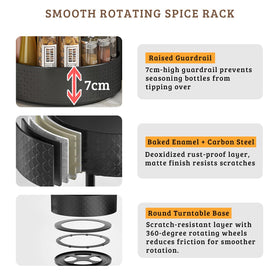CLOKTA Rotating Spice Rack includes a carrying handle for easy relocation.