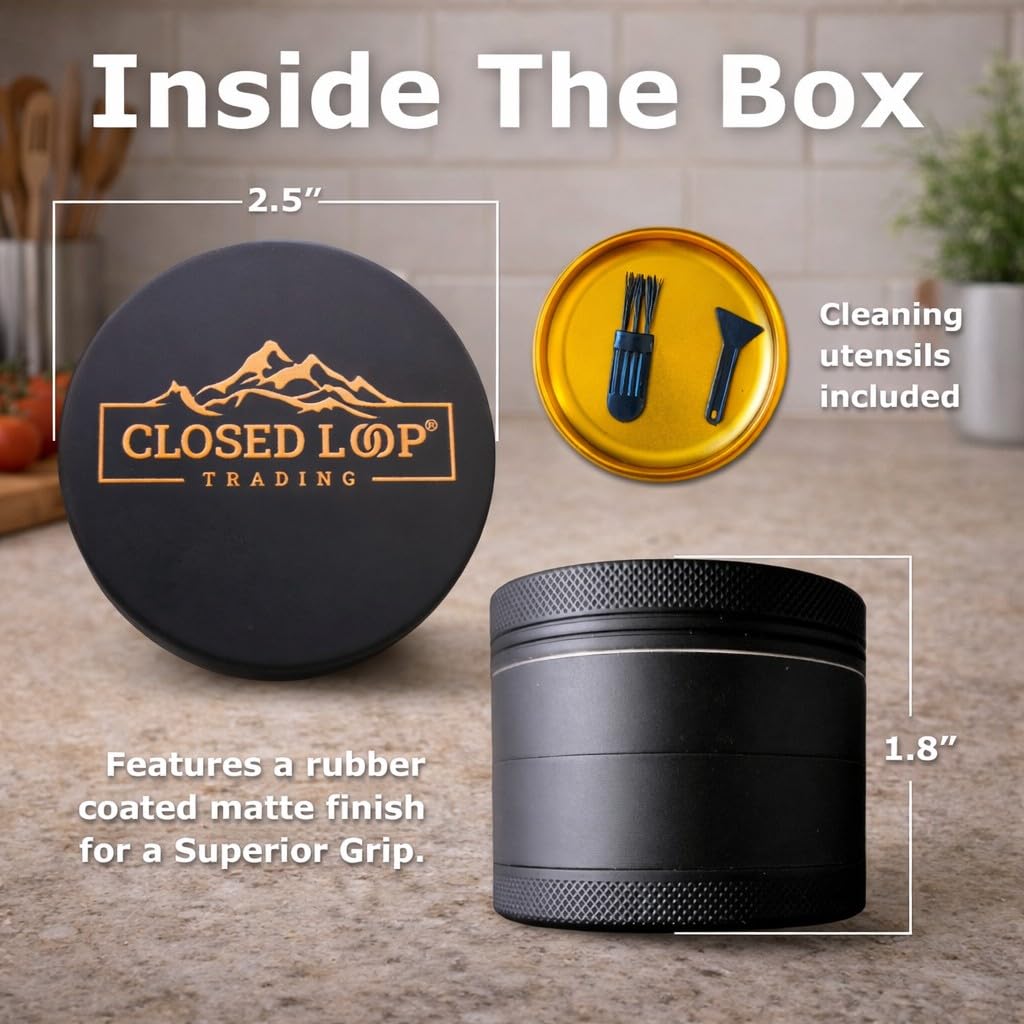 Closed Loop Trading manual spice grinder in use to grind pepper and other dry spices.