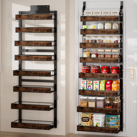 Clothink 8-tier over-the-door pantry organizer with compact spice storage for easy reach