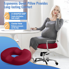 CloudBliss Donut Pillow memory-foam core provides cushioned seating