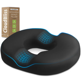 CloudBliss donut pillow front view with ergonomic tailbone support