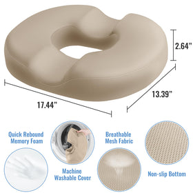 CloudBliss donut pillow in-use on an office chair demonstrates ergonomic support