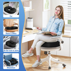 CloudBliss donut pillow on office chair illustrates long-session seating comfort