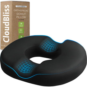 CloudBliss donut pillow seat cushion on an office chair for tailbone relief.