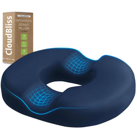 CloudBliss Donut Pillow top view on chair showing even weight distribution for comfort.