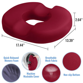 CloudBliss Donut Pillow side view reveals U-gap for weight distribution