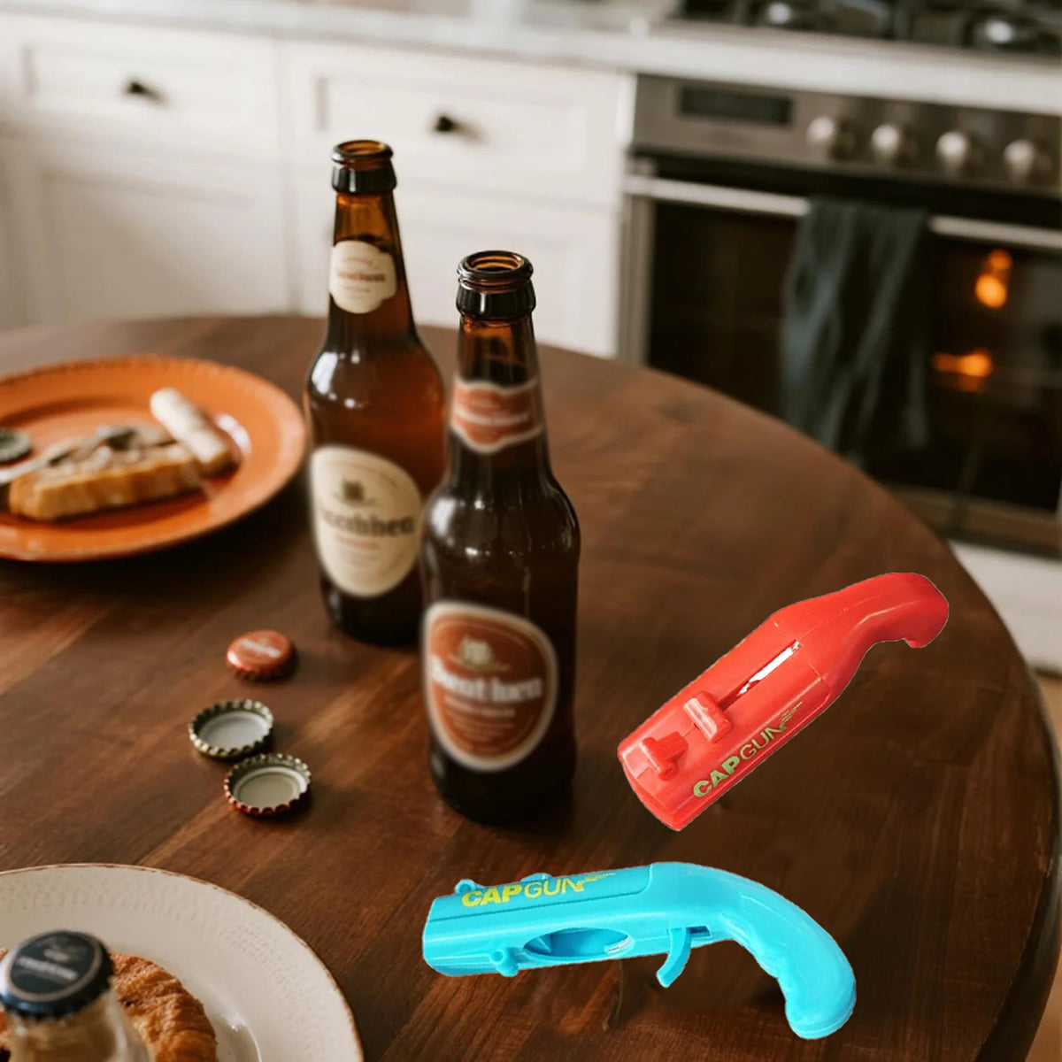 Cloud Zion cap gun opener in blue makes quick bottle pops at festivals.