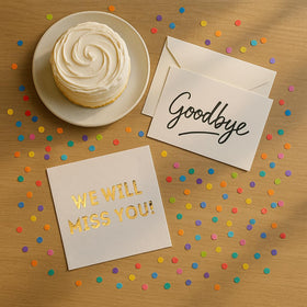 Cloverjoyed good-bye napkins ideal for coworker send-offs and meaningful party decor.