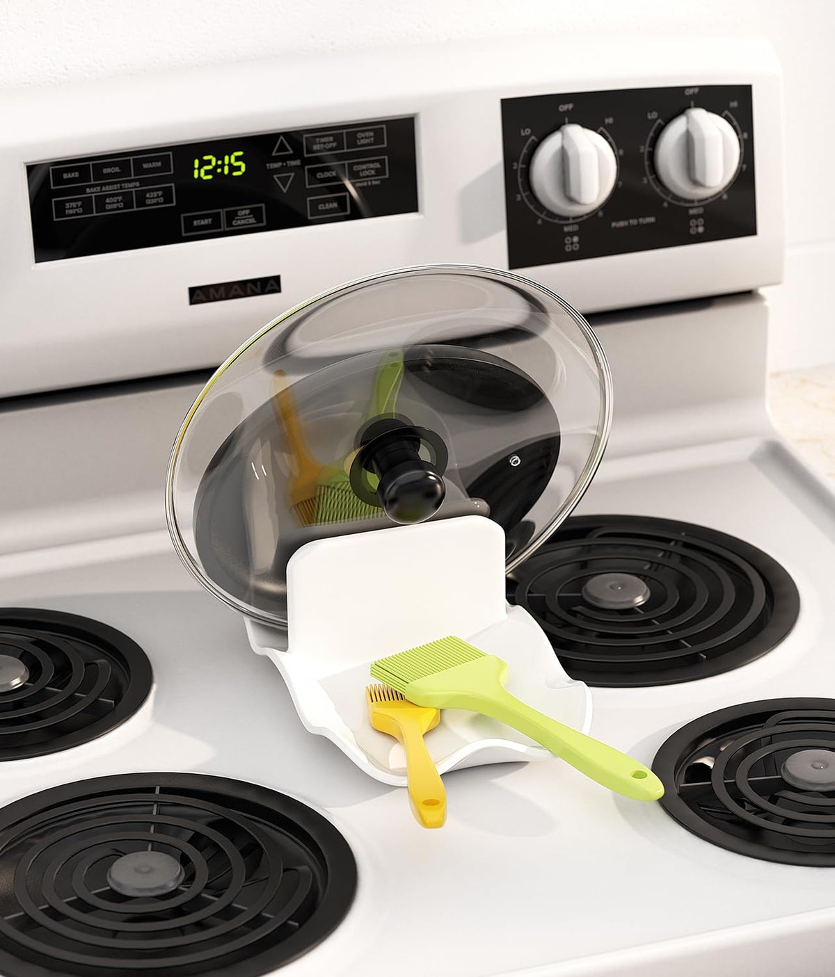 CLTIKACK ceramic lid rest holds pot lids safely within reach during cooking
