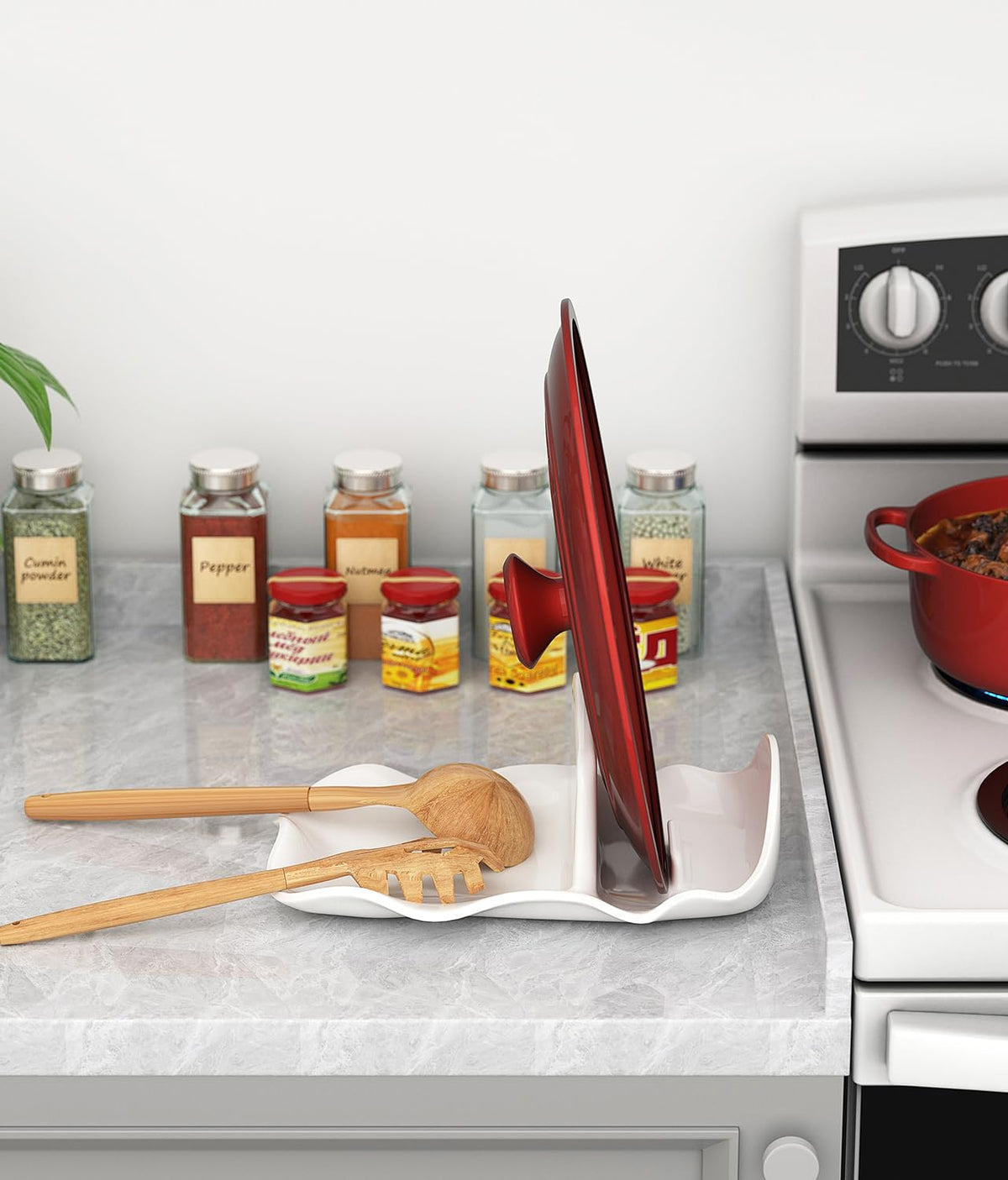 CLTIKACK large spatula rest supports bulky utensils on the counter