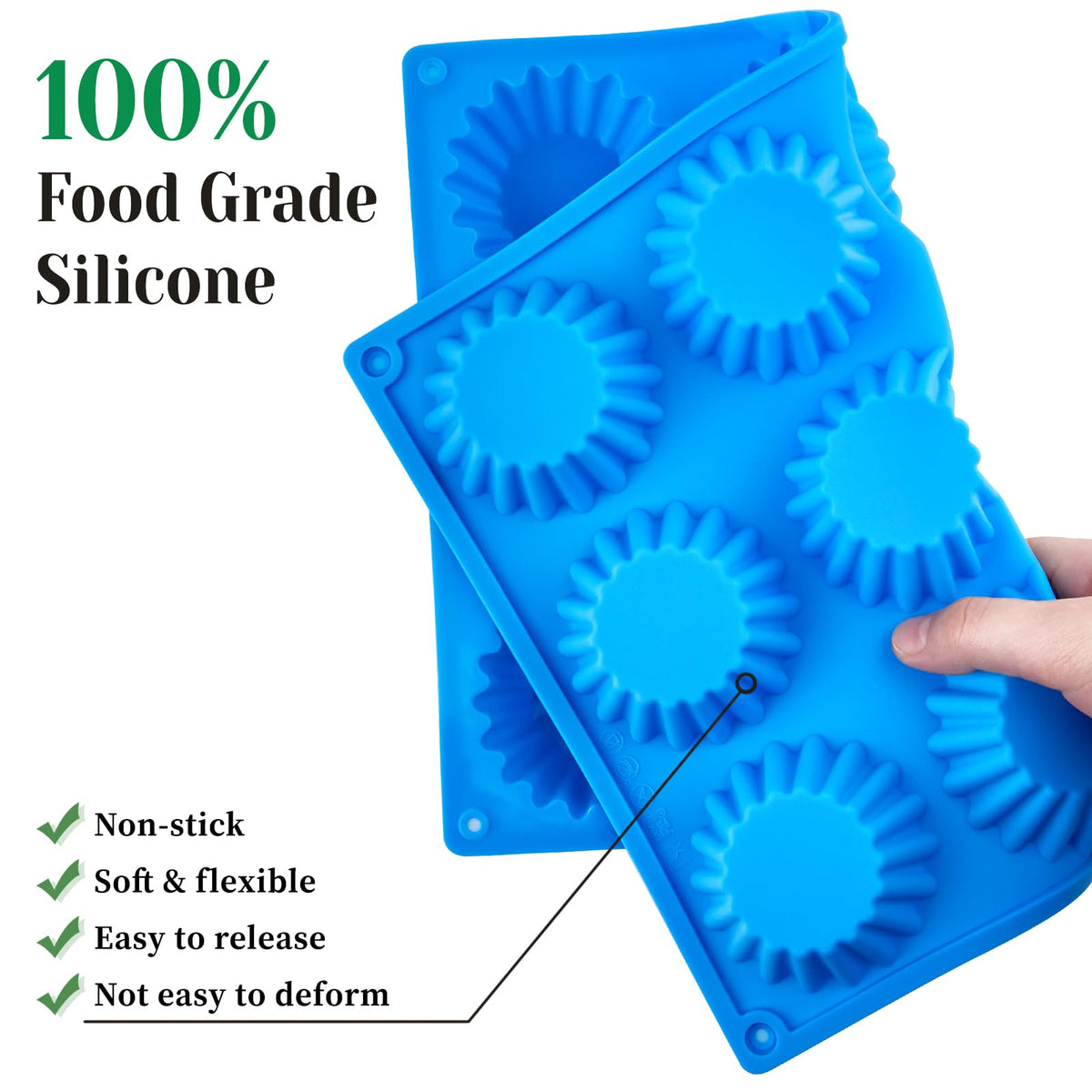 CLUEWR non-stick silicone mold blue easy-release bottom press for clean unmolding