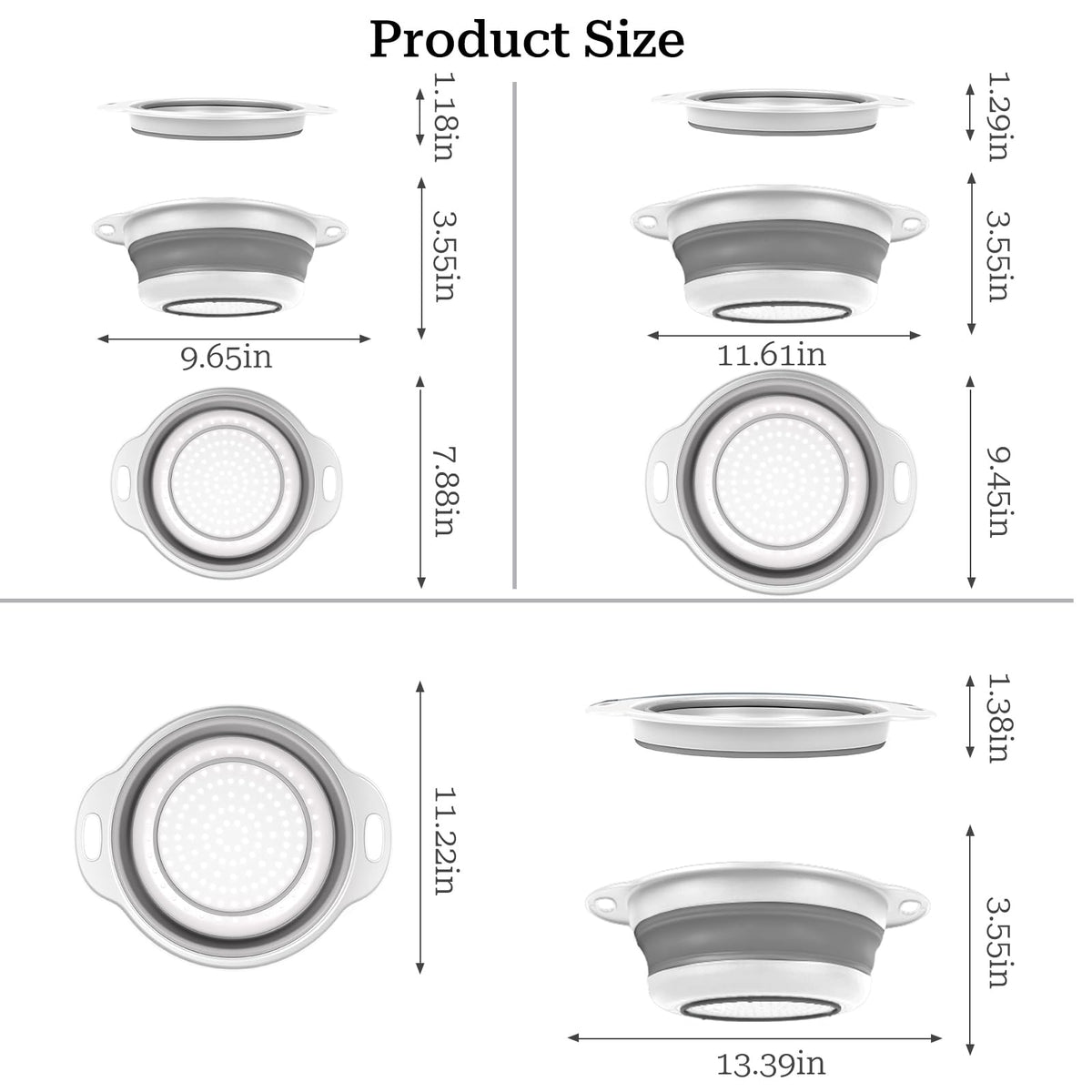 Cluren collapsible colander 29-5cm suitable for medium tasks and quick rinsing