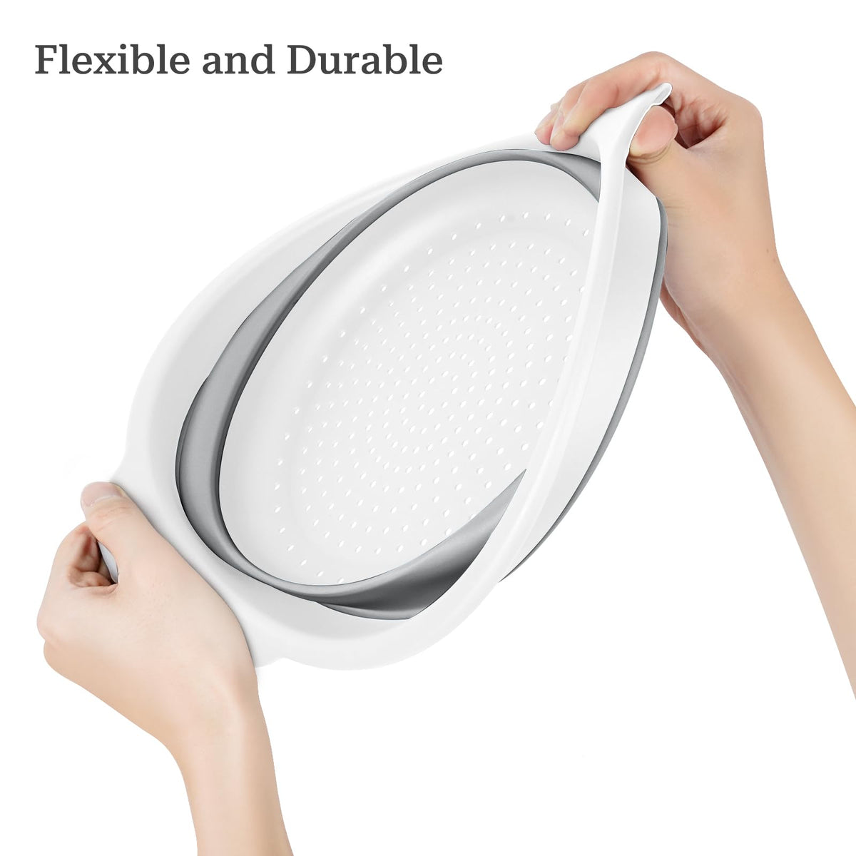 Cluren gray-red collapsible colander adds color and efficient draining to meals