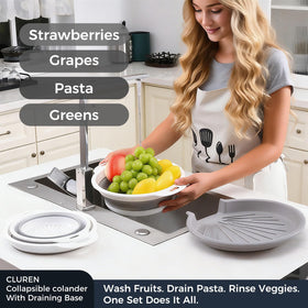 Cluren non-slip handles and base prevent sliding during rinsing.