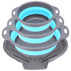 Cluren collapsible colander set with tray, space-saving in small kitchens.