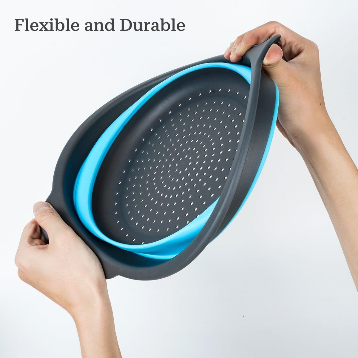 Cluren tri-color collapsible colander set for versatile prep
