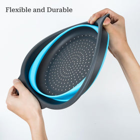 Cluren tri-color collapsible colander set for versatile prep