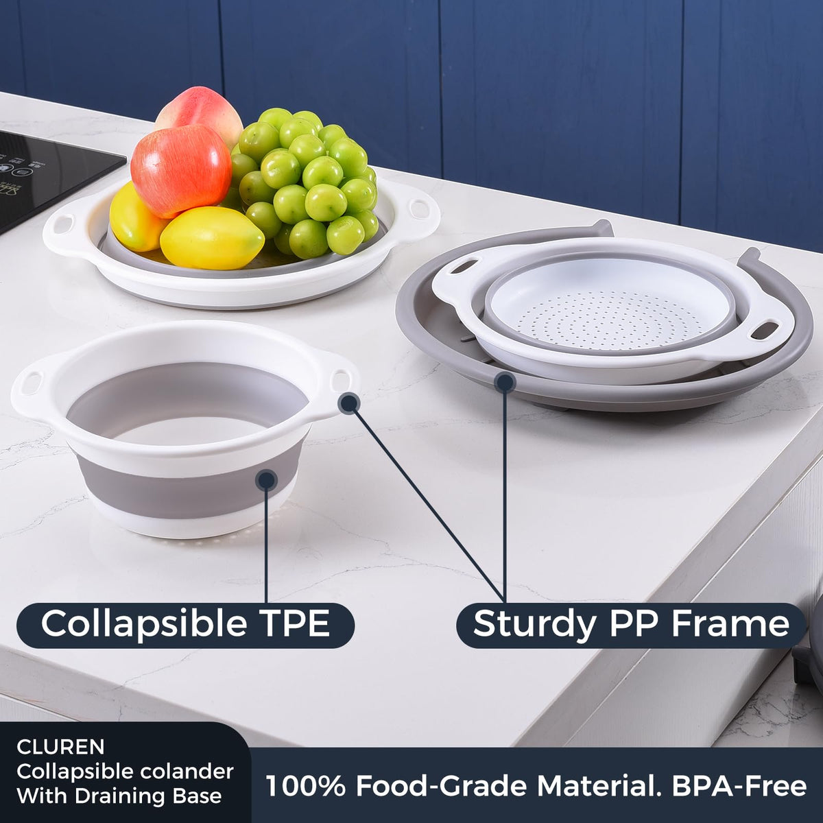 Cluren tray doubles as a drying rack for fruits and vegetables.