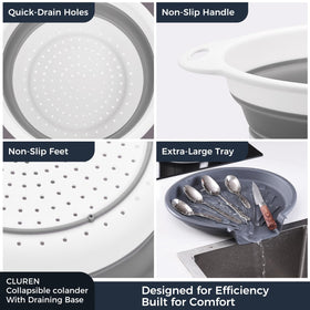 Cluren fruit and vegetable washing basket keeps produce organized.